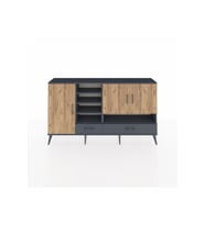 Arges Konsol 8 Raflı 2 Çekmeceli 3 Kapaklı 176x30x99 Antrasit-Çam/Antrasit