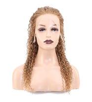 Afro Dalga Front Lace Gerçek Tül Peruk - Sıcak Karamel - 60-65cm
