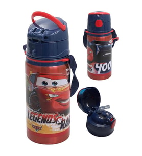Erkek Çocuk Arabalar Çelik Matara 500ml 1 Adet Cars Şimşek Mcqueen Çelik Suluk 1 Adet Lisanslı Okul Matarası (Siyah)