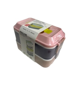 VAGONLİFE PASLANMAZ ÇELİK YEMEK KABI 2 KATLI 3 BÖLMELİ LUNCH BOX VGN6744 1200ML -  PEMBE