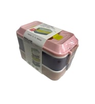 VAGONLİFE PASLANMAZ ÇELİK YEMEK KABI 2 KATLI 3 BÖLMELİ LUNCH BOX VGN6744 1200ML -  PEMBE