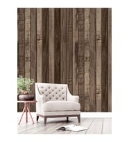 Dreamwall Ahşap Lambri Desenli Isı Ve Ses Yalıtımlı Sağlıklı Tekstil Duvar Kağıdı (Kahverengi)