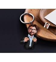 BK Gift Kişiye Özel Erkek Karikatürlü Ahşap Anahtarlık, Sevgiliye Hediye, Erkek Hediyesi, Doğum Günü Hediyesi-7