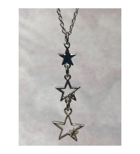 Star Yıldız 3 lü Gotik Gümüş Kolye