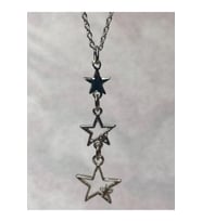 Star Yıldız 3 lü Gotik Gümüş Kolye