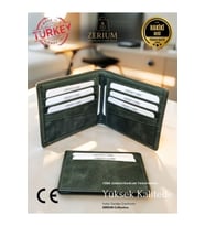 Hakiki Deri Erkek Cüzdan Voss Model Premıum Kartlık Genuine Leather (Yeşil)