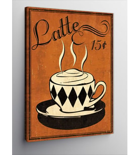 Kanvas Tablo Latte Kahve
