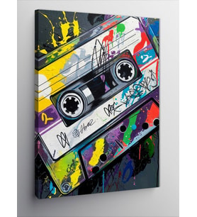 Kanvas Tablo Retro Kaset