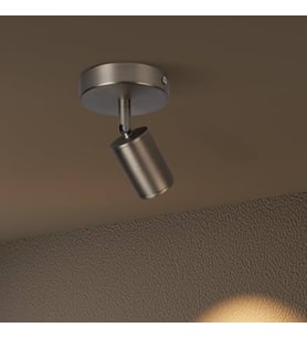 Rsylight Metal Mafsallı İnox Kaplama Spot Armatür Aplik Beyaz Led Ampullü