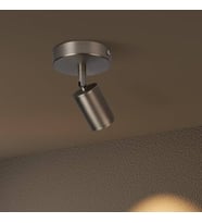 Rsylight Metal Mafsallı İnox Kaplama Spot Armatür Aplik Beyaz Led Ampullü