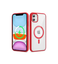 Apple iPhone 11 Uyumlu Kılıf M-safe Wireless Şarj Özellikli Silikon Zore Ege Kapak (Kırmızı)