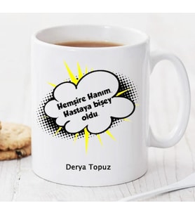 Kişiye Özel Hemşire Kupa Bardak (Beyaz - Beyaz)