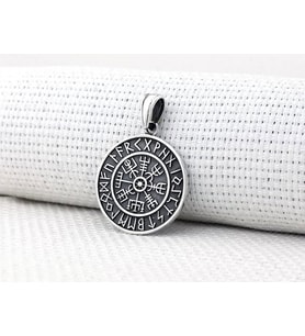 925 Ayar Gümüş Viking Vegvisir Model Usta İşi Kolye Ucu