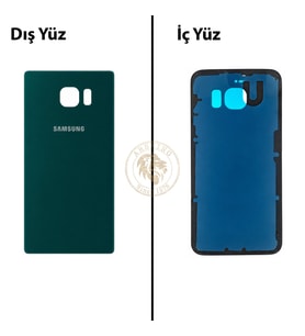 Samsung Galaxy S6 Edge Yeşil Renk Arka Kapak Arka Cam Batarya Kapağı Pil Kapağı Lazer Kesim Back Cover Galaxy S6 Edge Uyumlu