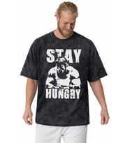 Arnold Stay Hungry Fitness Bodybuilding Sporcu Gym Baskılı Unisex Oversize Vintage Yıkamalı Tişört