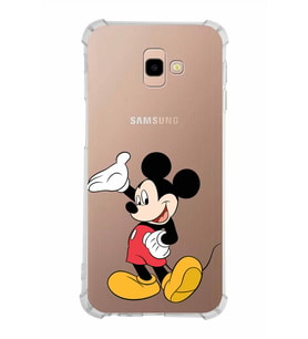 Samsung Galaxy J4 Plus  Köşe Korumalı Antişok Kapak Mickey Mouse Tasarımlı Şeffaf  Kılıf