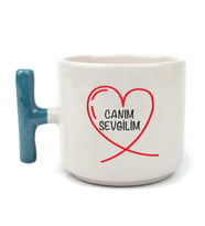 Canım Sevgilim Baskılı Mavi Kulplu T Kupa