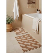 Çizgili Rustik 2’li Banyo & Klozet Paspas Takımı