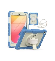 iPad 2017/2018 9.7" Strap,Kalemlikli,Ekran Korumalı Tablet Kılıfı Darbeyi Savar Askılı 360° Kılıf (Mavi)