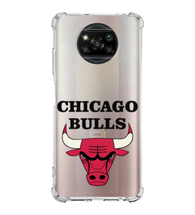 Xiaomi Poco X3 Köşe Korumalı Antişok Kapak Chicago Bulls Tasarımlı Şeffaf Silikon Kılıf