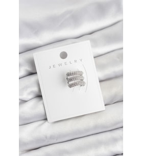 Pirinç Gümüş Renk Zirkon Taşlı Earcuff Kıkırdak Küpe TJ-BKP11624