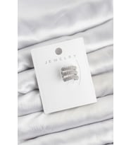 Pirinç Gümüş Renk Zirkon Taşlı Earcuff Kıkırdak Küpe TJ-BKP11624