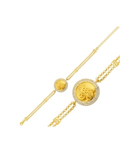 Gümüş Gold Tuğralı Kadın Bileklik CSR2181456
