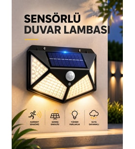 Sensörlü Güneş Enerjili Duvar Lambası