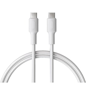 Lexroo Coral Type C-C Power Delivery Hızlı Şarj Kablosu, Beyaz Kablo, Beyaz/Beyaz Uçlar (120 CM)