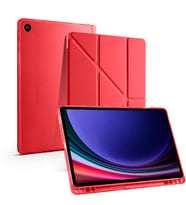 Samsung Galaxy Tab S6 Lite 2024 P620 P610 Kılıf Kalem Bölmeli Trifolding Case 13 (Kırmızı)
