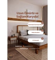 Li̇lyum Model Hazeran Başlıklı Masif Ahşap Karyola Kolay Kurulum Fırınlanmış İthal Sibirya Çamı 90x190 Yatak Uyumlu