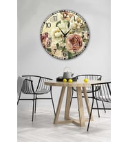 Bilge Retro Tasarımlı Duvar Saati 35x35cm (Baskılı)