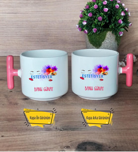 Estetisyen Kupa Bardak T Pembe Kulplu Tıp Bayramı Estetisyenler Günü Hediyesi