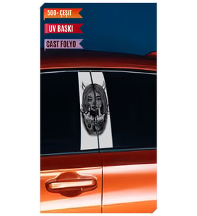 Araç Kapı Direk Kaplama Folyosu Rahibe Desenli (Sağ Sol Takım) (2 Adet) - 22x50 (Çok Renkli)
