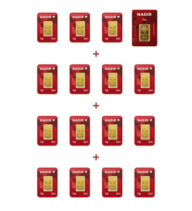 Nadir Gold 24 Ayar 20 Gram Külçe Altın (1 Adet 5 Gram Külçe Altın + 15 Adet 1 Gram Külçe Altın )