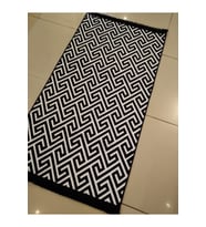 EVALİFE 8096 SİYAH ŞÖNİL KİLİM 80X150 CM