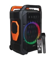 Shile SL-10 120 Watt Taşınabilir Seyyar Amfi Hoparlör Kablosuz 1 EL + 1 Yaka Mikrofonlu Kumandalı USB+SD+BT