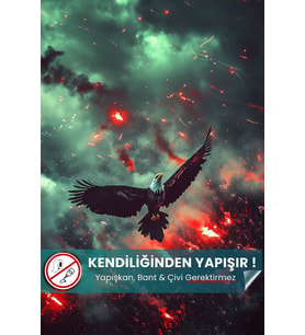 Alevlerin Kartalı, Kartal Posteri, Premium Baskı Poster, Taraftar Posteri, Hediyelik Ürün Önerisi
