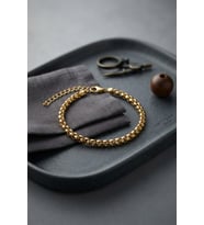 316L Çelik Gold Renk Box Zincir Model Erkek Bileklik TJ-EB3811