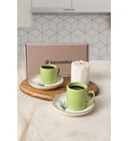Keramika Elegant Blossoms Yeşil Kahve Takımı 4 Parça 2 Kişilik 21788