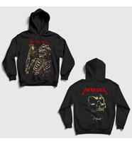 Presmono Unisex Siyah Time Muzik Metallica Sırt Baskılı Kapüşonlu Sweatshirt 518117tt