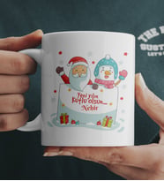 Noel Baba Ve Kardan Adam Temalı İsimli Kupa