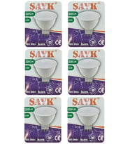 (6 Adet) Şavk 12Volt AC/DC 4,5W (22W) Beyaz Işık (6500K) GU5.3 Duylu (İğne Bacak) Led Çanak Ampul