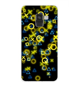 Samsung Galaxy A8 (2018) Uyumlu Kapak Semboller Tasarımlı Şeffaf Silikon Kılıf