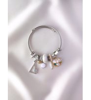 Pandora Model Charm Bileklik Beyaz İstiridyeli Deniz Kabuklu Çelik Kadın Bilezik (Beyaz)