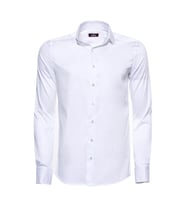 Pamuk Saten Slim Fit Beyaz Erkek Gömlek - Wessi