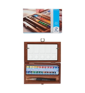 Talens Van Gogh Tablet Sulu Boya 24 Renk Ahşap Kutu 