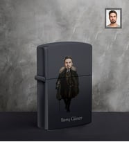 Kişiye Özel Kabadayı Karikatürlü  UV Baskılı Siyah Benzinli Çakmak Bay-3