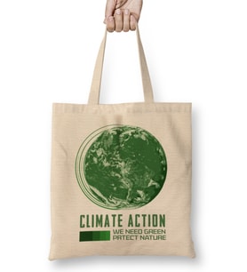 Climate Action Green Bez Çanta Uzun Saplı