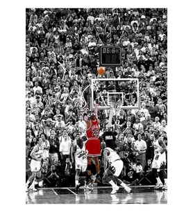 Michael Jordan Şut Topu Tablo Ahşap Poster Dekoratif